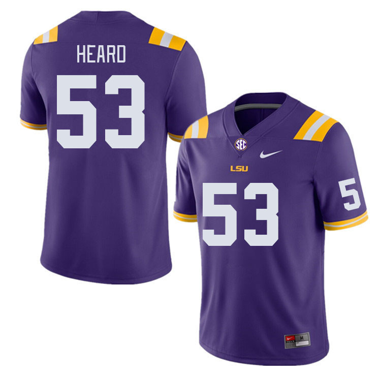 Men #53 Lance Heard LSU Tigers College Football Jerseys Stitched Sale-Purple